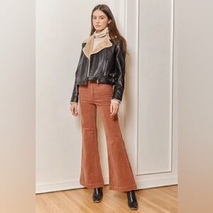 Rolla’s Rusty Rose Corduroy High Rise Flare Pants